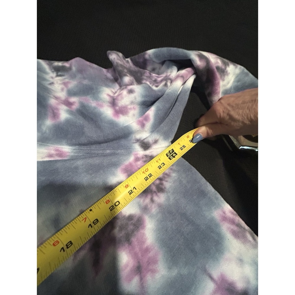 Urban Rebel Cropped Tie Dye Sweatshirt Sz L Oversized Blue Cotton Blend Trendy - Picture 10 of 14